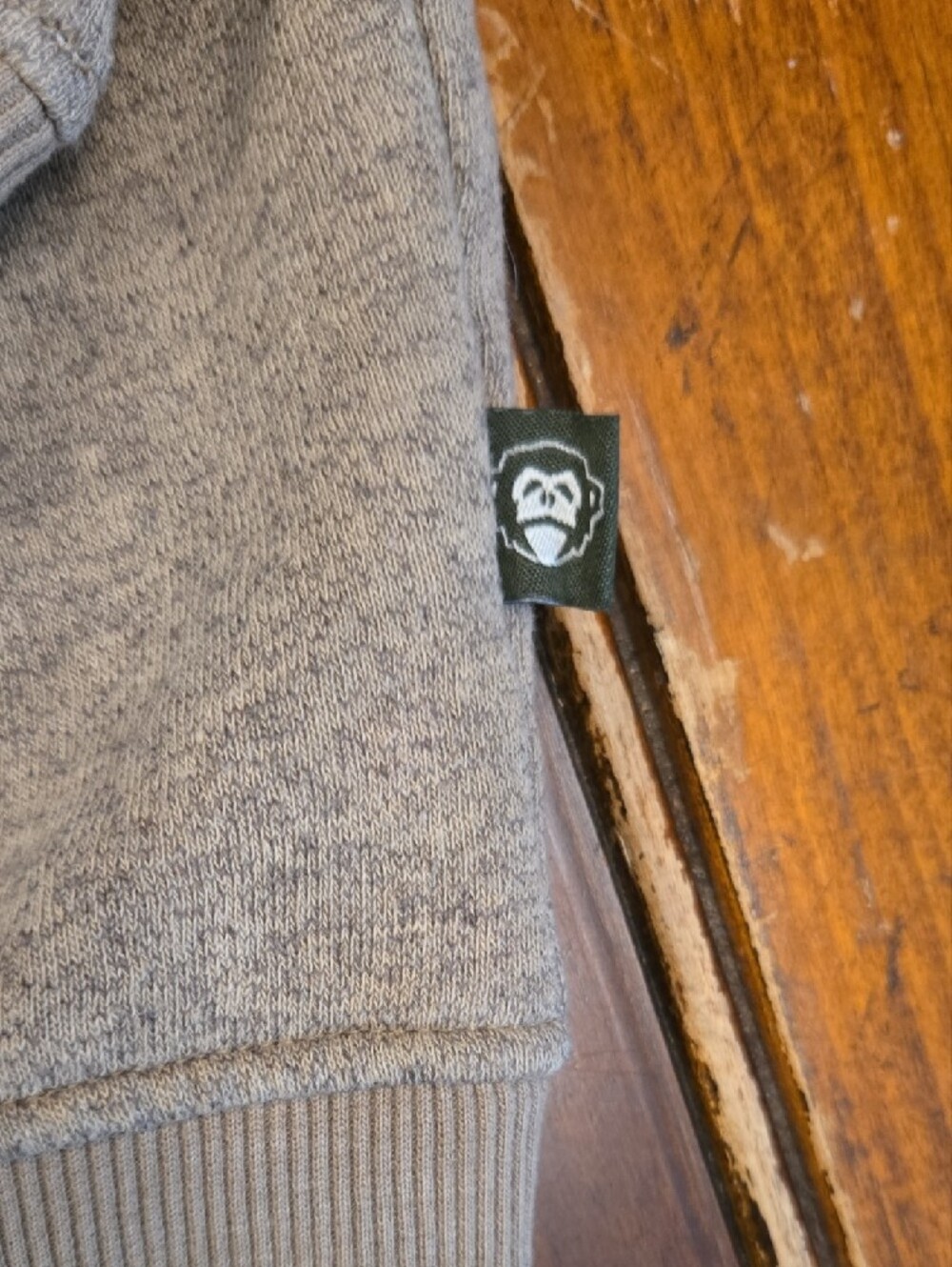 Howler Brothers Taupe Zip Shaman Hoodie with Floral Printed Yoke - Picture 3 of 11
